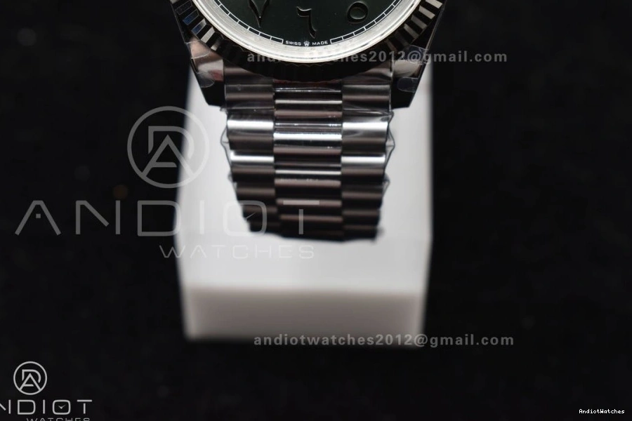 Steel SS President 722 904L V3 UrbanStyle Weight) 40 VR3255 Green DayDate Arabic JDF Dial on (Gain Bracelet 0718